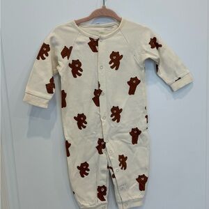 Line Friends Adorable Cream Bear Print Kids One Piece